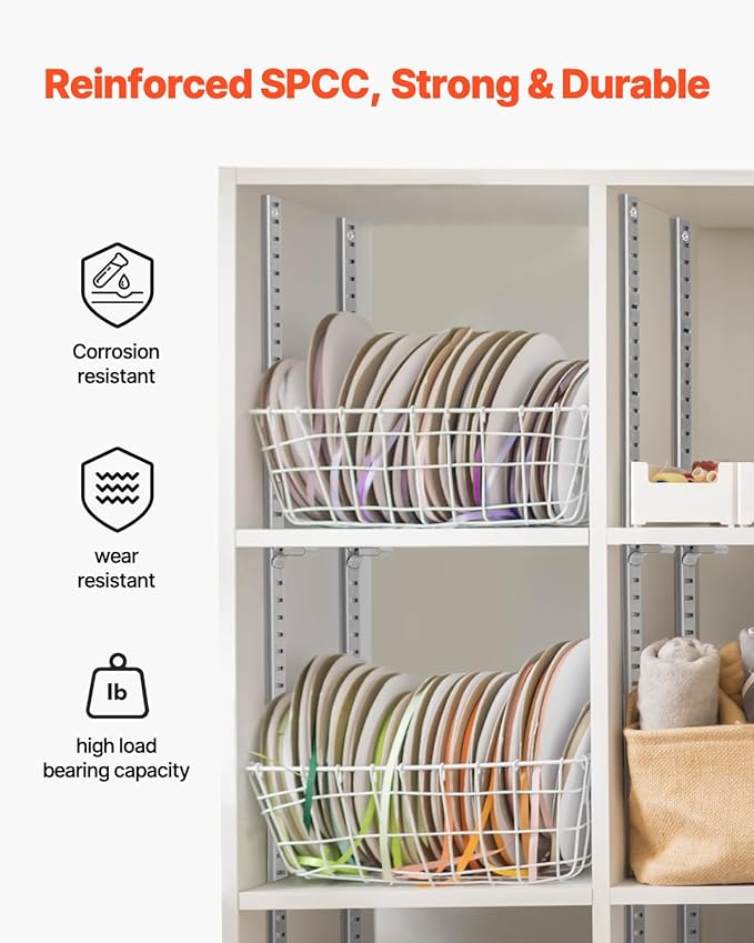 VEVOR Shelf Pilaster, 36.3-inch 8 Pack, Adjustable Shelf Brackets Steel Mortise Mount Pilaster Strip Standards with 32 Screws, Suitable for Wall Shelving System Cabinet Closet Organization