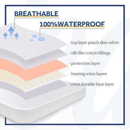 Sealy Heated Mattress Pad Cal King Size 72x84 Inch | Luxury Quilted Waterproof Electric Mattress Cover with 10 Heat Setting Dual Controller & 1-12 Hours Auto Shut Off | Fit Up to 17" Deep Pocket