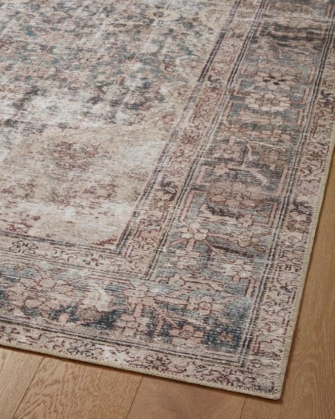 Loloi Amber Lewis Georgie Collection GER-08 Lagoon/Beige 2'-6" x 12'-0", .19" Pile Height, Runner Rug