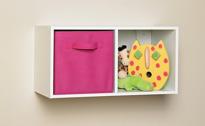 ClosetMaid Cubeicals 2 Cube Storage Shelf Organizer Bookshelf, Stackable or Hanging Wall Mount, Easy Assembly, White Wood Finish