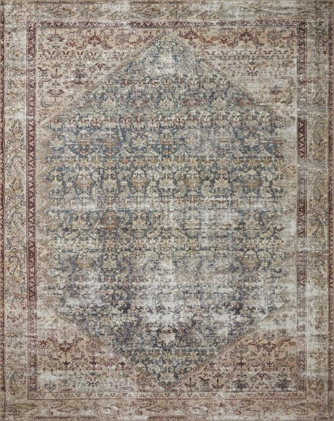 Loloi Amber Lewis Georgie Collection GER-04 Teal/Antique 2'-0" x 5'-0", .19" Pile Height, Accent Rug