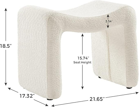 VANOMi Small Footstool Ottoman, Multi-Functional Modern Foot Stool, Sofa Footrest Extra Seating for Living Room, Entryway, Hallways and Bedrooms, Small, White