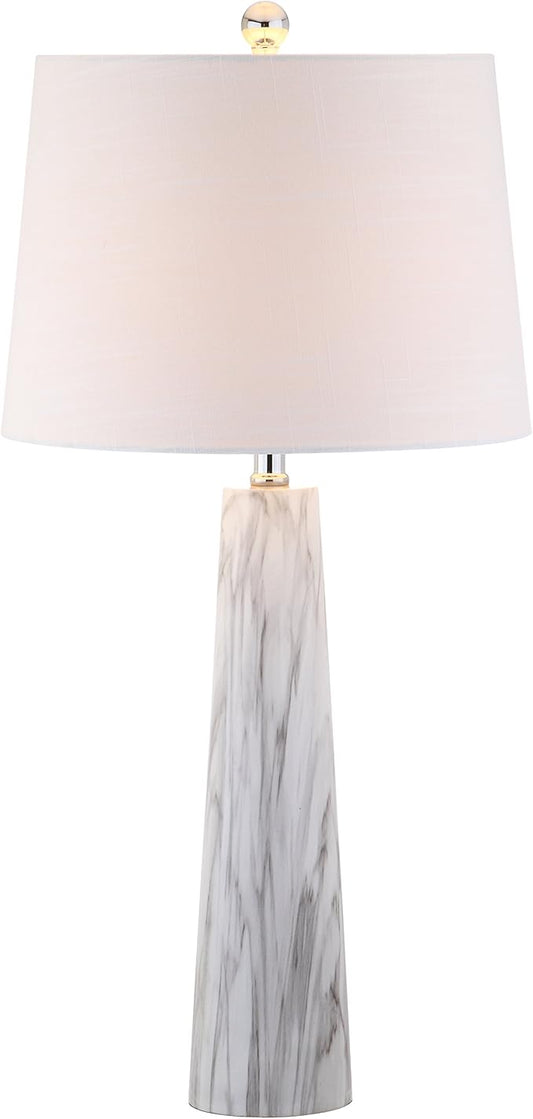 JONATHAN Y JYL1002A Bradley 29" Resin LED Table Lamp Modern Contemporary Glam Bedside Desk Nightstand Lamp for Bedroom Living Room Office College Bookcase LED Bulb Included, White/Black