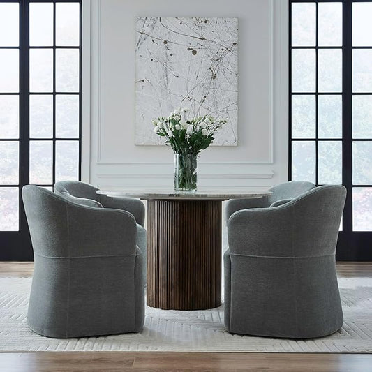 Liberty Furniture Accent Dining Chair with Castors - Squared Arm - Sapphire Upholstry