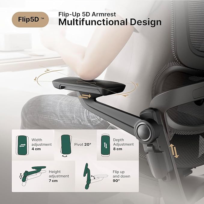 HINOMI H1 Pro V2 Ergonomic Office Chair with Foot Rest - Comfy Home Office Desk Computer Chair, Comfortable Mesh Seat with Adjustable Back Support (Black, Medium)