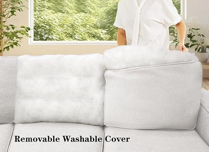 Legend Vansen Modular Sectional Sofa U Shaped Couch with Ottoman Modern Reversible Corner Sectional Couch for Living Room (Cream, U Shaped Sofa-1)