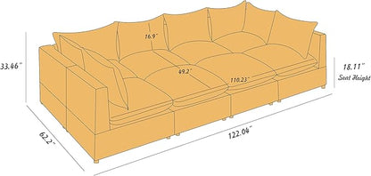 VANOMi Modular Sectional Sofa, 8 Seater Sleeper Sectional Sofa Modular Sectional Couch for Living Room, Sofa Bed-L