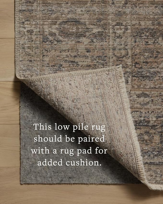 Loloi Amber Lewis Molly Collection MOL-04 Navy/Blush 5'-3" x 7'-9" Low Pile Area Rug