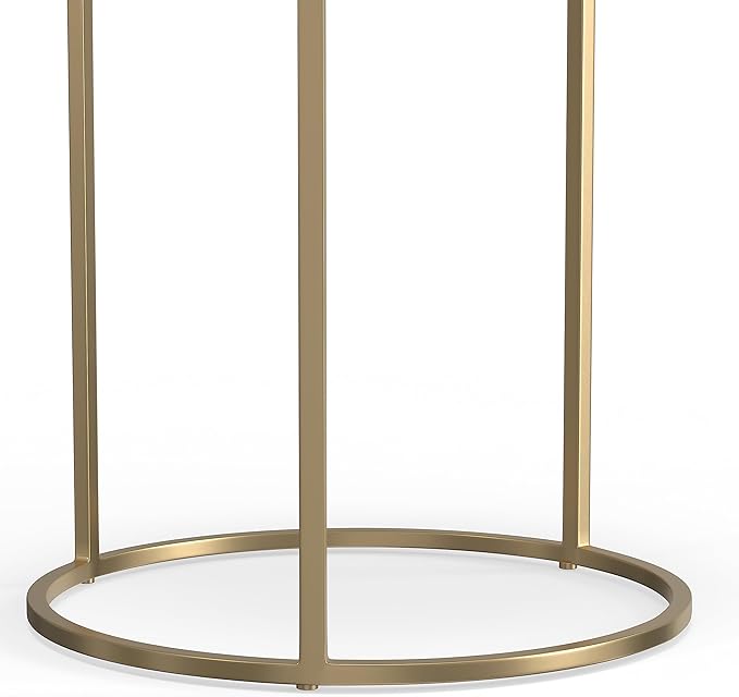 SIMPLIHOME Drake Contemporary 18 inch Wide Metal Nesting table in Antique Nickel, Antique Copper, Fully Assembled for the Living Room and Bedroom