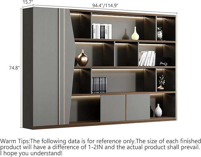 Modern Executive Desk, 118.1 inch L Shaped Desk with Storage, L Shape Corner Desk Drawers and Lockable Storage No Installation Required, Without Desk or Computer Chair (Filing Cabinet)