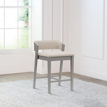 Hillsdale Dresden Wood Counter Height Stool, Distressed Gray
