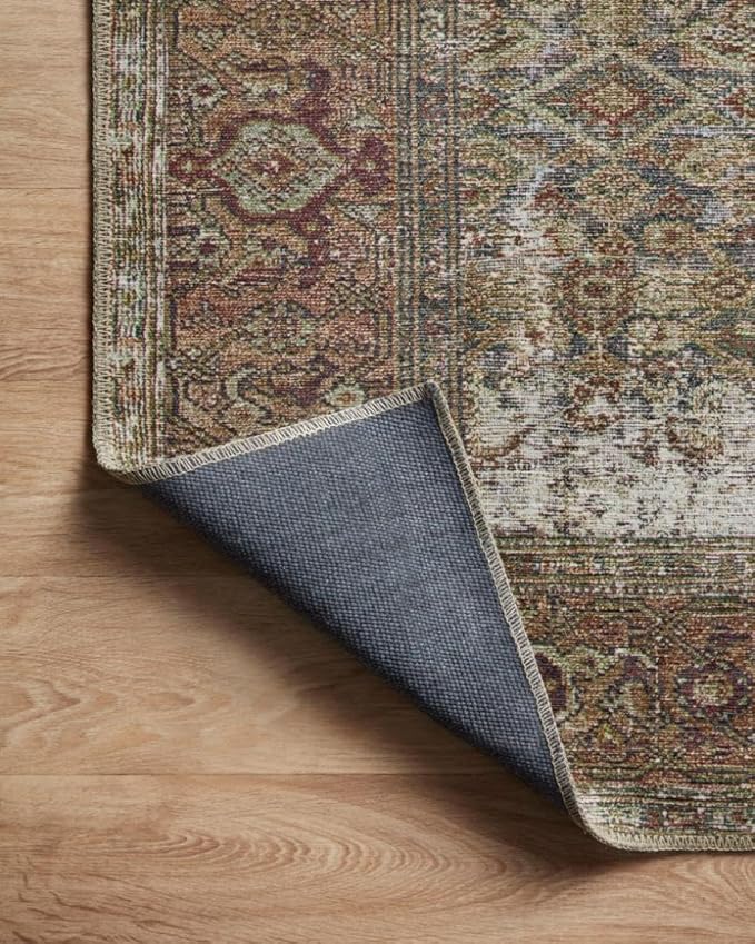 Loloi Amber Lewis Georgie Collection GER-07 Moss/Salmon 2'-0" x 5'-0", .19" Pile Height, Accent Rug