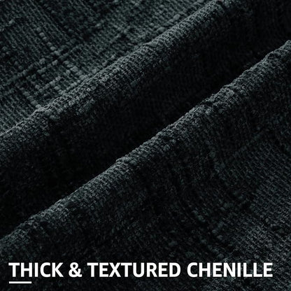 decorUhome Black Chenille Throw Pillow Covers 26x26 Set of 2 Thick Textured Slubby Couch Pillow Covers Farmhouse Accent Modern Neutral Decorative Pillow Cases for Bed Sofa Living Room