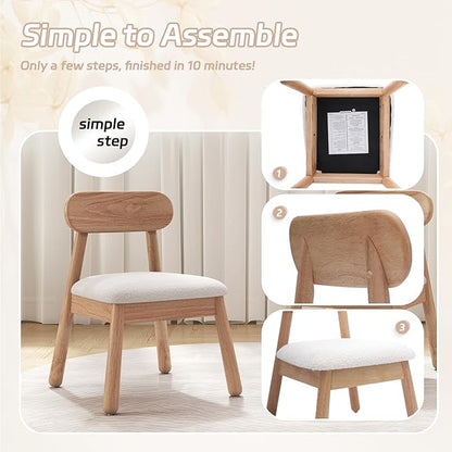 Kid Chair, Shepra Toddler Chairs Comfy Reading Chair for Kids Bedroom, Activity Table Chairs with Solid Wood Legs, Little Kids Furniture Wooden Stool for Children Playroom/Nursery/Gifts, White