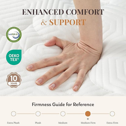 CH CHARME HOUSE Twin Mattress, 14 Inch Twin Size Hybrid Mattress in a Box, Medium Feel Foam and Individual Pocket Springs, Extra Edge Support, Pressure Relief, CertiPUR-US
