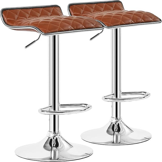 VECELO Adjustable Bar Stools Set of 2, Bar Height Stools for Kitchen Counter