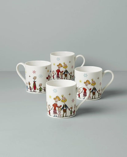 Lenox 895054 Merry Grinchmas Mugs, Set of 4, 14oz, Christmas Drinkware, Holiday Hosting