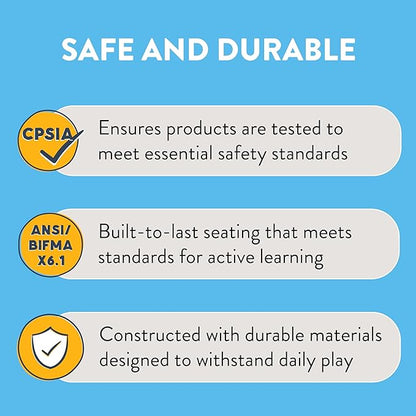 Stackable School Chairs, 12", Kids Furniture, Blue, 10-Pack
