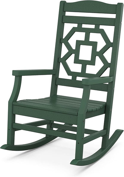 Martha Stewart by POLYWOOD® Chinoiserie Rocking Chair in Green