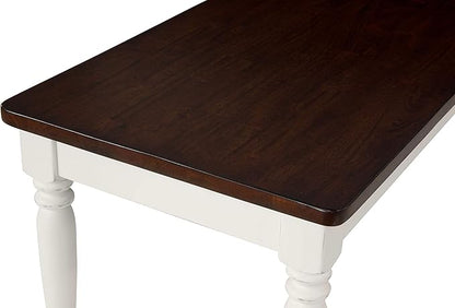 Crosley Furniture Shelby Wood Dining Bench for Entryway or Mudroom, Distressed White