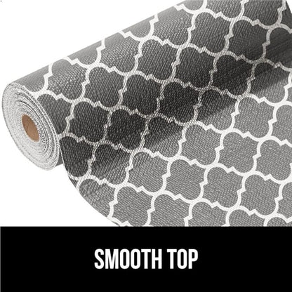 GORILLA GRIP Slip Resistant Drawer and Shelf Liner 2 Pack, Non Adhesive Water Resistant, Easy Clean and Trim, Smooth Surface Liners for Kitchen Cabinet Shelves Drawers Pantry 12 IN x 10 FT, White Gray