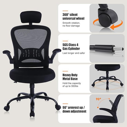 6 Pack Office Chair Ergonomic Desk Chair Comfort Adjustable Height with Wheels，Lumbar Support Mesh Swivel Computer Home Office Chair,Conference Room Chairs