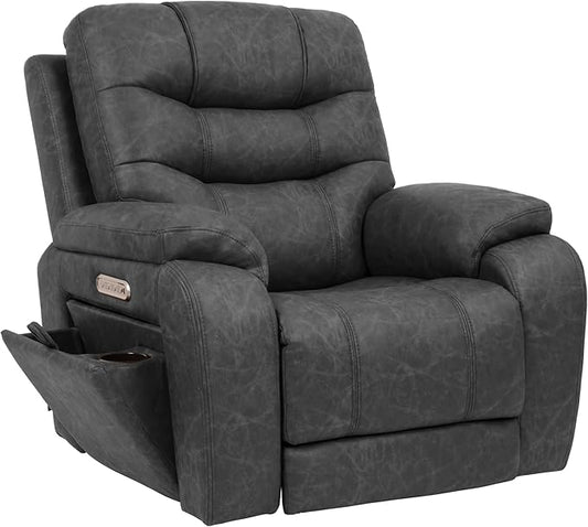 EONIX Triple Motor Lay Flat Zero Gravity Power Recliner Chair with Heating and Massage, Independent Footrest, Backrest, Headrest Adjustments, 400lbs Heavy Duty Big Man Power Recliner Chair, Black