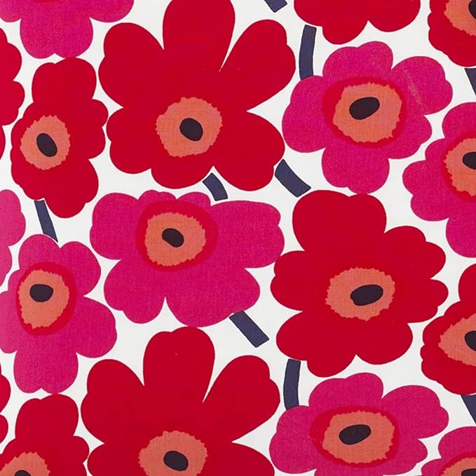 Marimekko - King Comforter Set, Cotton Bedding with Matching Shams, Lightweight Home Decor for All Seasons (Unikko Red, King)