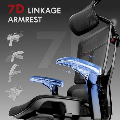 FLEXISPOT ErgoX-PRO Ergonomic Office Chair with Footrest Black – Cloudtech Cushion, 5D Lumbar, 7D Armrests, 4D Headrest, 551LBS Capacity – Office, Gaming, Home