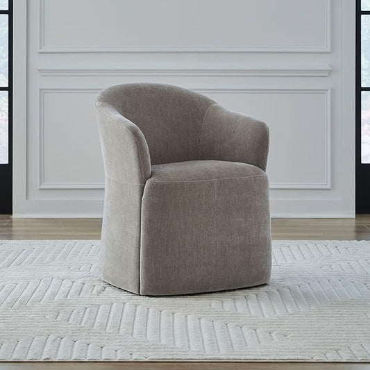 Liberty Furniture Accent Dining Chair with Castors - Squared Arm - Truffle Upholstry