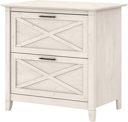 Bush Furniture Key West 2 Drawer Lateral File Cabinet in Linen White Oak, Document Storage for Home Office, Accent Chest with Drawers