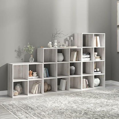 Signature Design by Ashley Paxberry Coastal 4 Cube Storage Organizer or Bookcase, Whitewash