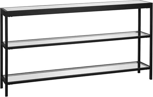 Henn&Hart 55" Wide Rectangular Console Table in Blackened Bronze, Entryway Table, Accent Table for Living Room, Hallway