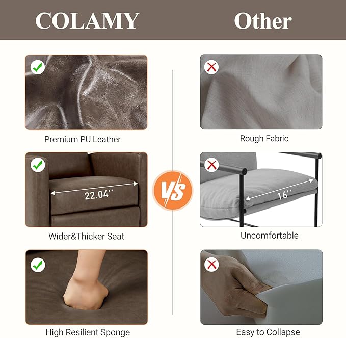 COLAMY Recliner Chair Set of 2, PU Leather 360° Swivel Rocker Recliner, Nursery Glider Recliner with Ergonomic High Backrest and Upholstered Deep Seat for Living Room, Bedroom, Color Gray