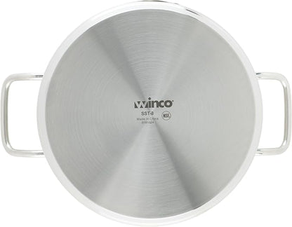 Winco Heavy-Duty Stainless Steel Stock Pot with Cover, 8 Quart