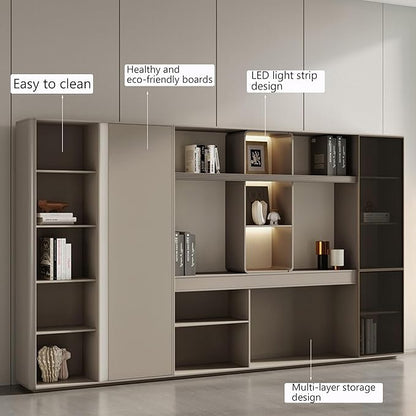 L Shaped Executive Desk, 118.1 inch Large Executive Computer Desk Set Drawers and Lockable, Power Socket and USB Port Storage, Without Desk or Computer Chair (Filing Cabinet)
