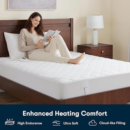 Serta Multi-Zone Heated Mattress Pad – Dual Controllers for Personalized Body & Foot Warmth, 10 Heat Settings, Auto Shut-Off, Soft Microfiber, Machine Washable, 15" Deep Pocket – California King Size