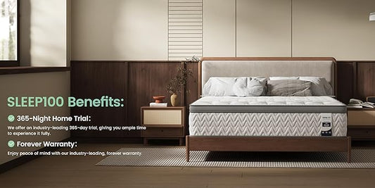 King Mattress 14 Inch – Hybrid Mattresses for Back Pain, Extra Lumbar & Shoulder Support, Fiberglass-Free & No Odor, 365-Night Trial