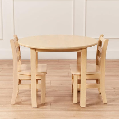 ECR4Kids 30in D Round Hardwood Table with 22in Legs, Kids Furniture, Antique White