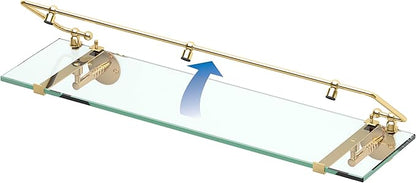 Gatco 1438 Glass Railing Shelf, Brass