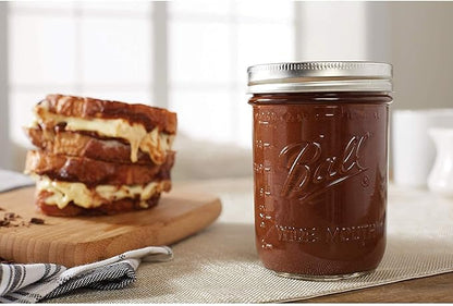 Ball Wide Mouth Glass Mason Jars with Lids and Bands, Used for Canning, Pickling, Juice, Jam, Jelly, Pint Size 16 Ounce (Pack of 6)