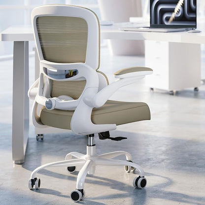 TRALT Office Chair - Ergonomic Desk Chair with Adjustable Lumbar Support, Mesh Computer Chair, Executive Chairs for Home Office Comfortable Lumbar Support,Khaki