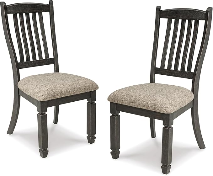 Signature Design by Ashley Tyler Creek 19.25" Dining Room Upholstered Chair, 2 Count, Antique Black