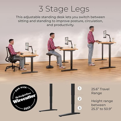 UPLIFTDESK V2 2-Leg White Laminate Wood Standing Desk – Adjustable Height, Advanced 1-Touch Memory Keypad, Under Desk Cable Management, Wire Grommets & Rocker Board (Black C-Frame, 72 x 30 inch)
