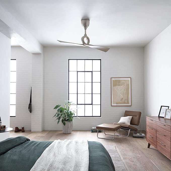 Kichler Link 54" Ceiling Fan in Brushed Nickel, 2-Blade Contemporary Fan for Bedroom or Living room with Remote, (54" W x 24.25" H), 300168NI