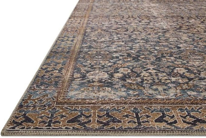 Loloi Amber Lewis Georgie Collection GER-05 Denim/Spice 2'-6" x 9'-6", .19" Pile Height, Runner Rug