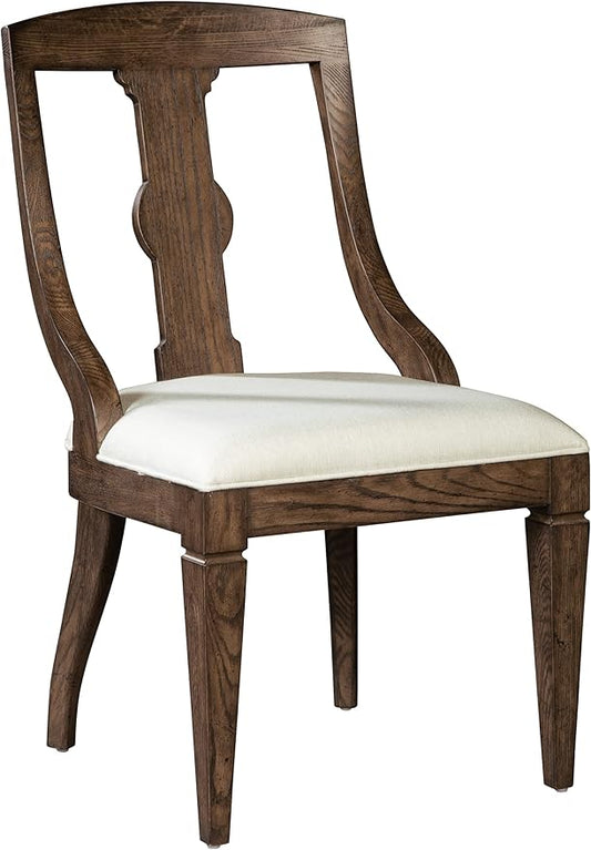 Hekman Furniture Dining Arm Chair Wexford Finish, Sturdy Wooden Material Upholstered Linen Fabric Seat, Mid-Century Dining Table Chairs Best Dining Bench for Living Room & Dinning Hall