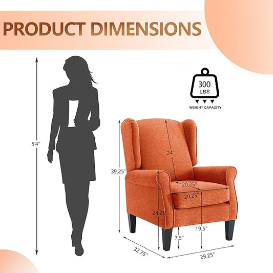 Accent Chair Set of 4, Modern Living Room Chairs with Wingback, Comfy Upholstered High Back Single Sofa for Bedroom, Mid-Century Reading Armchair Sillas para Sala