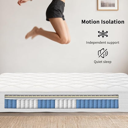 King Mattress, 12 Inch Hybrid Memory Foam Mattress in a Box, Cooling Gel for Pressure Relief & Back Pain Support, CertiPUR-US Certified, Medium Firm Bed, Fiberglass Free, Breathable Comfort Sleep