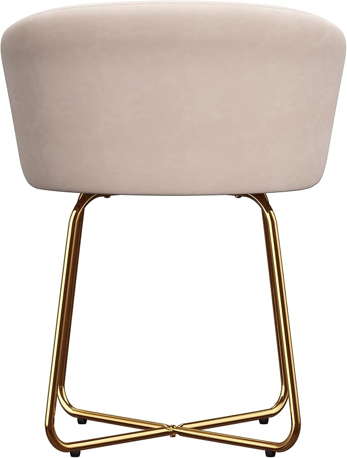 Hillsdale Marisol Metal Vanity Stool for Makeup Room or Bathroom, Gold
